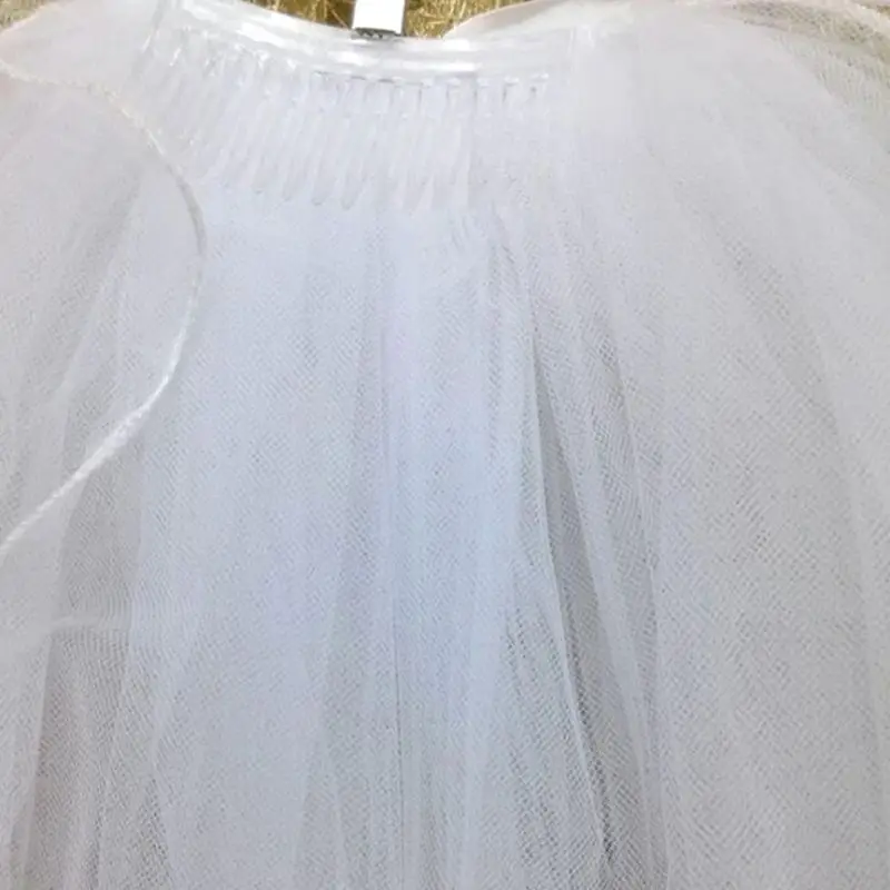 

Handmade Double Layer Flower Girls Wedding Veils Cute Rhinestone Bowknot Costume