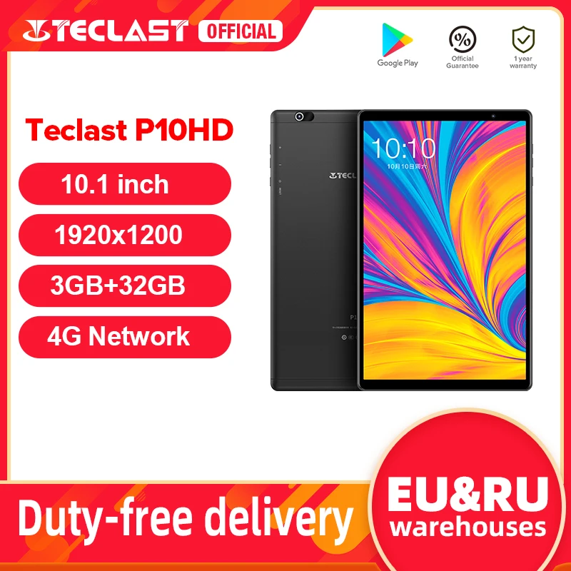 Планшет Teclast P10HD 10 1 &quot3 + 32 ГБ Восьмиядерный процессор SC9863A Android 9 0 1920x1200 | Компьютеры