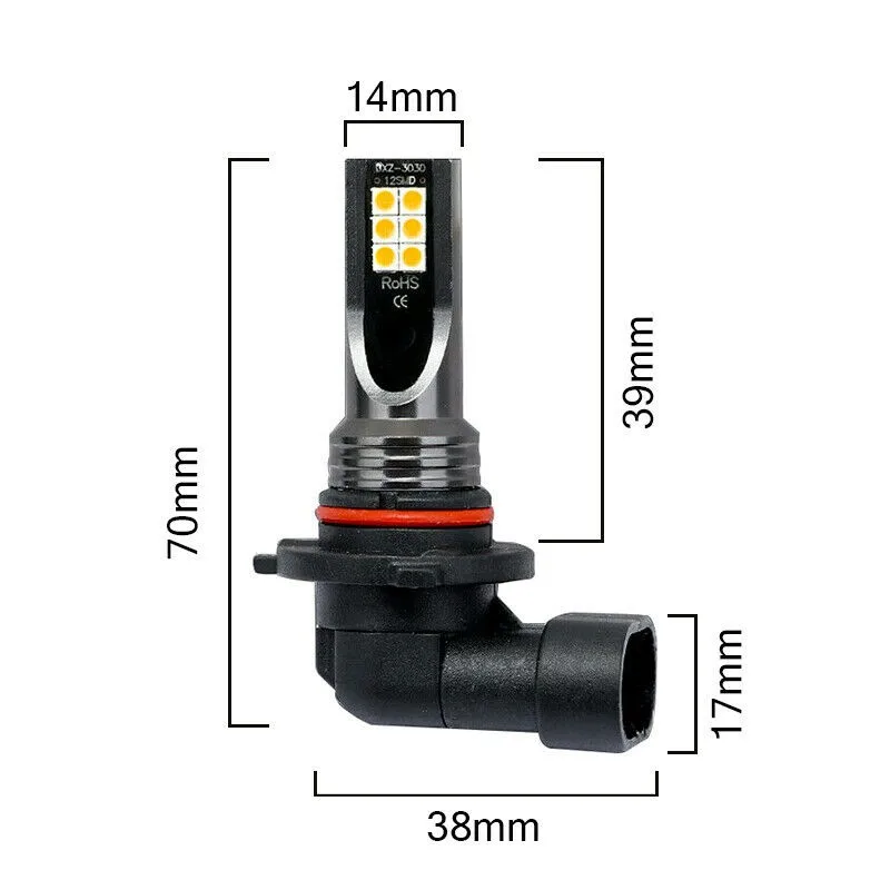 

2pcs 9006 HB4 108W LED Fog Light Bulb 3000K Golden Yellow Fog Lamp 20000LM Super Car Light For Replacement Of Signal