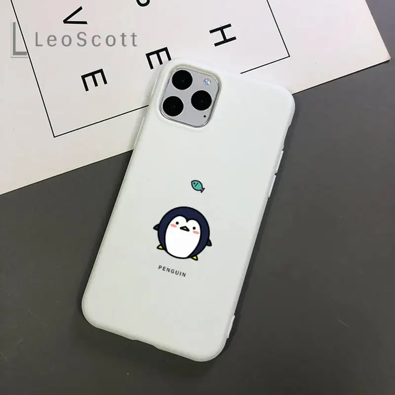 

penguin animal creativity cute Phone Case Candy Color for iPhone 11 12 mini pro XS MAX 8 7 6 6S Plus X 5S SE 2020 XR accessorie