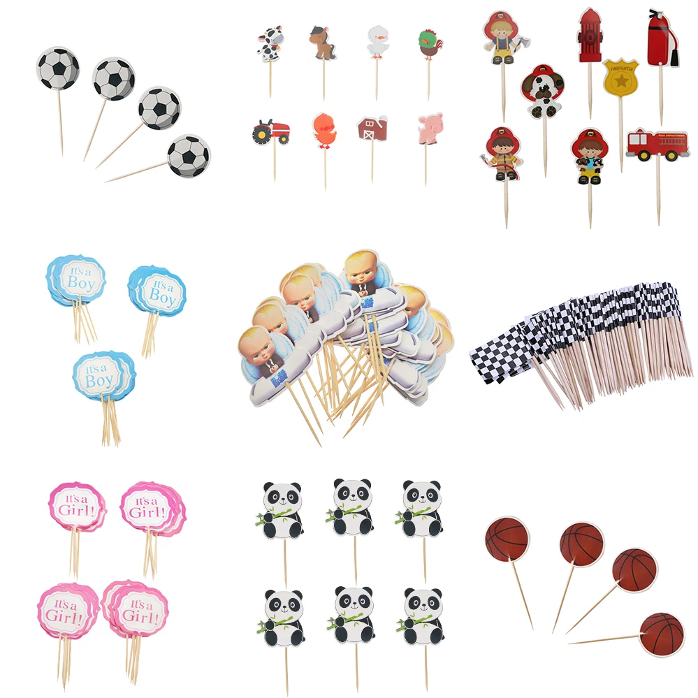 24/96 шт. мультфильм ребенок босс Единорог монстров вечерние кекс торт топпера