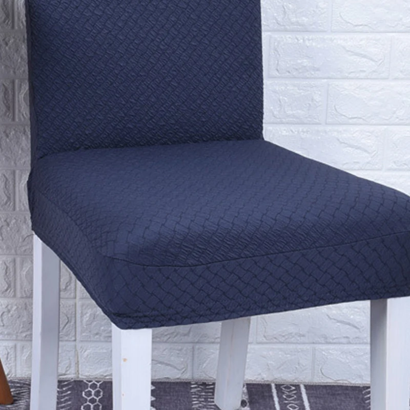 Вязаный плотный Чехол для стула однотонный эластичный съемный анти-грязный