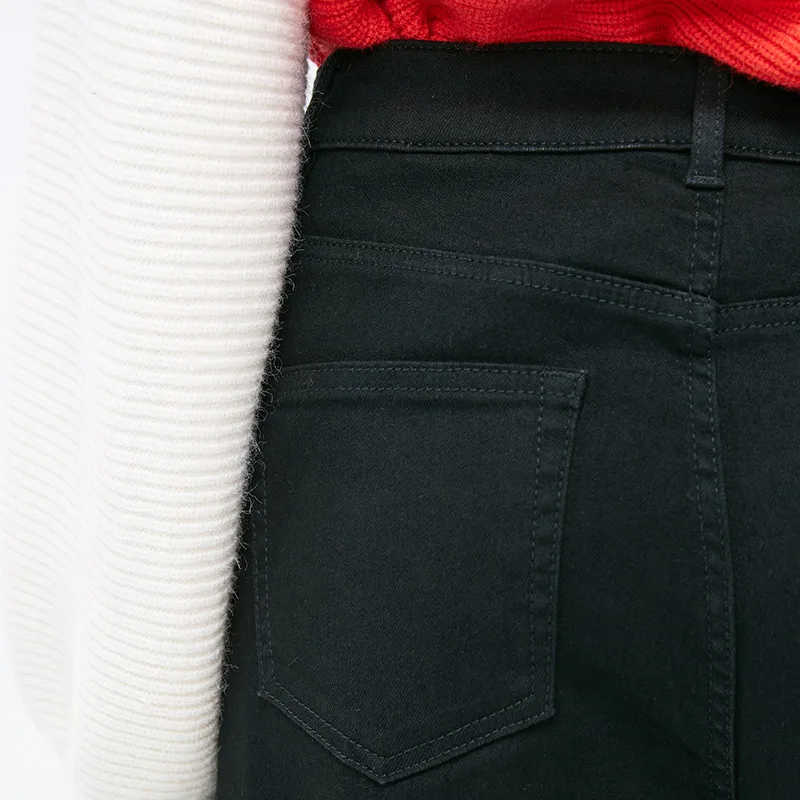 Vero Moda Новое поступление Женские полосатые широкие джинсы с боковыми кнопками | 318349528