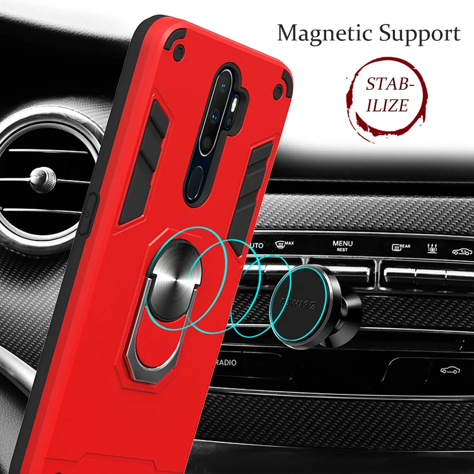 Роскошный чехол 2 в 1 для OPPO F11 Pro F9 A3S A5S A7 A37 A9 A5 2020 телефона Realme 3 3i 5 XT X2 Reno с кольцом