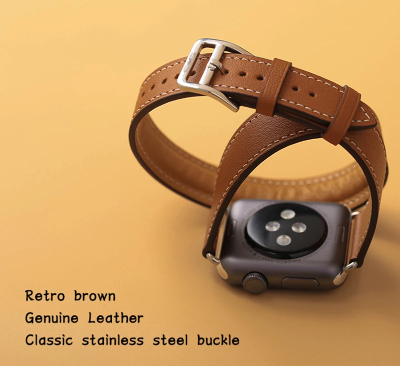 Kebitt натуральная кожа двойной тур полосы для apple watch серии 5 4 3 2 1 iwatch ремешок 38 40 мм 42 44 мм ремень для мужчин и женщин