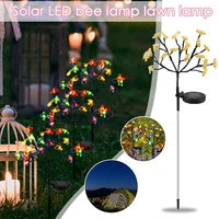 2pcs solar simulation honey bee shape string light garden outdoor 20 led colorful fairy garland lamp lawn camping patio decor