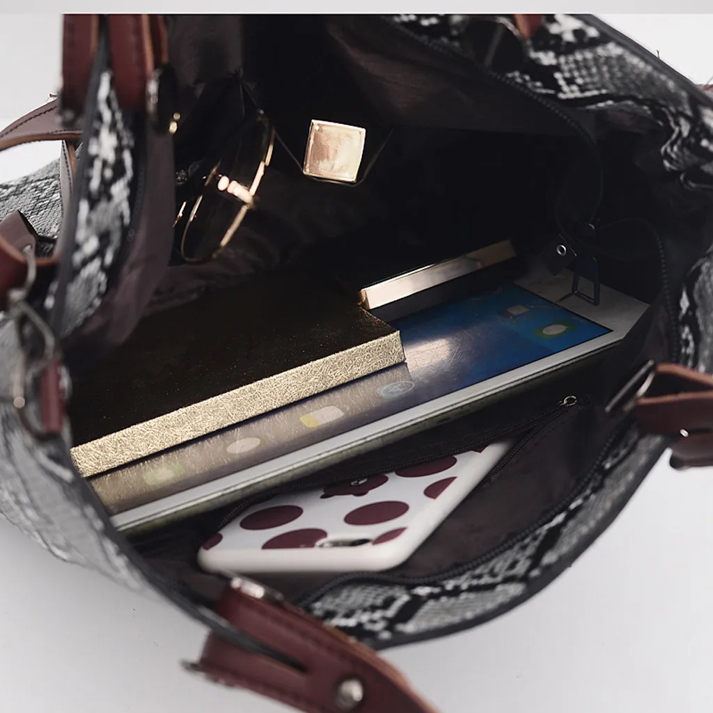 Сумка на плечо Aelicy Женская со змеиным принтом саквояж кросс-боди кожаный