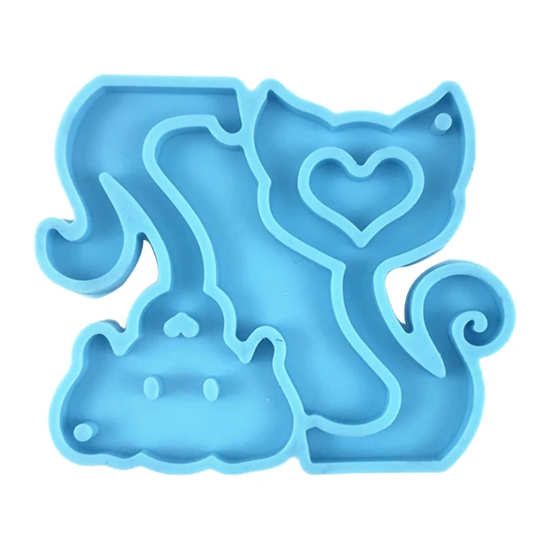 

Cats Dogs Keychain Epoxy Resin Mold Jewelry Pendant Silicone Mould DIY Crafts Decorations Casting Tools