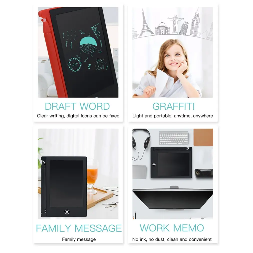 Планшет для рисования детский с ЖК экраном 4 дюйма|Планшет зажимом бумаги| |