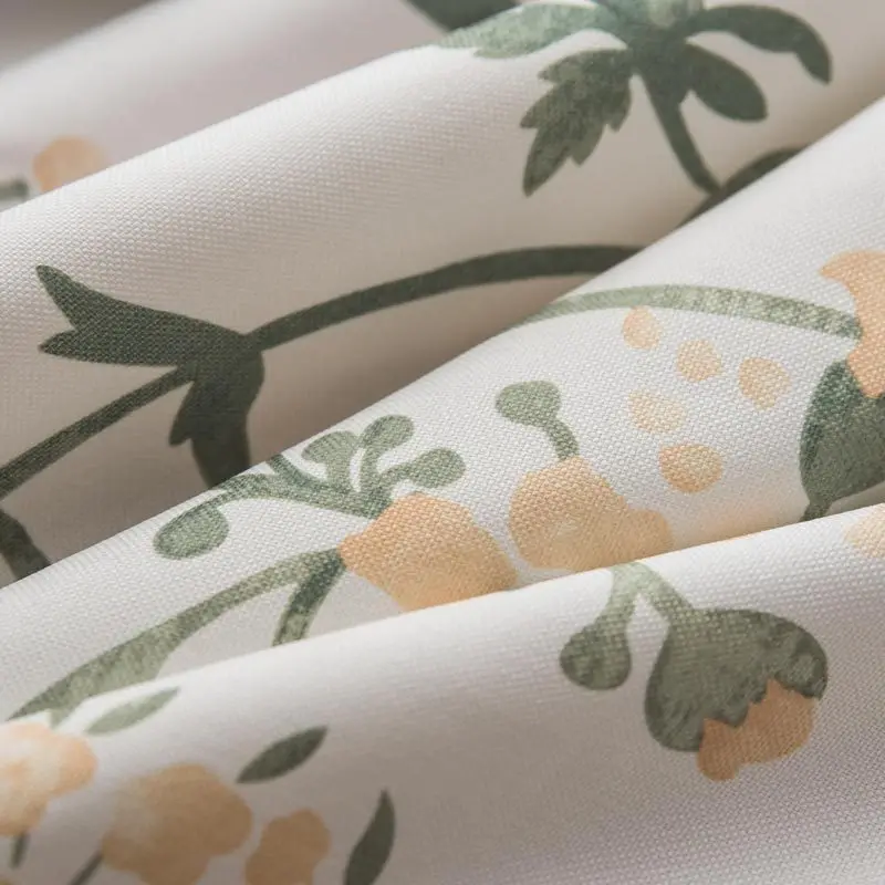 

Simple American Country Garden Flower Curtains Living Room Bedroom Study Imitation Jacquard Cotton Linen Printed Curtains custom