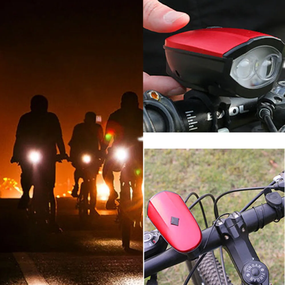 USB Перезаряжаемый велосипедный светильник двойной головной рожковый s