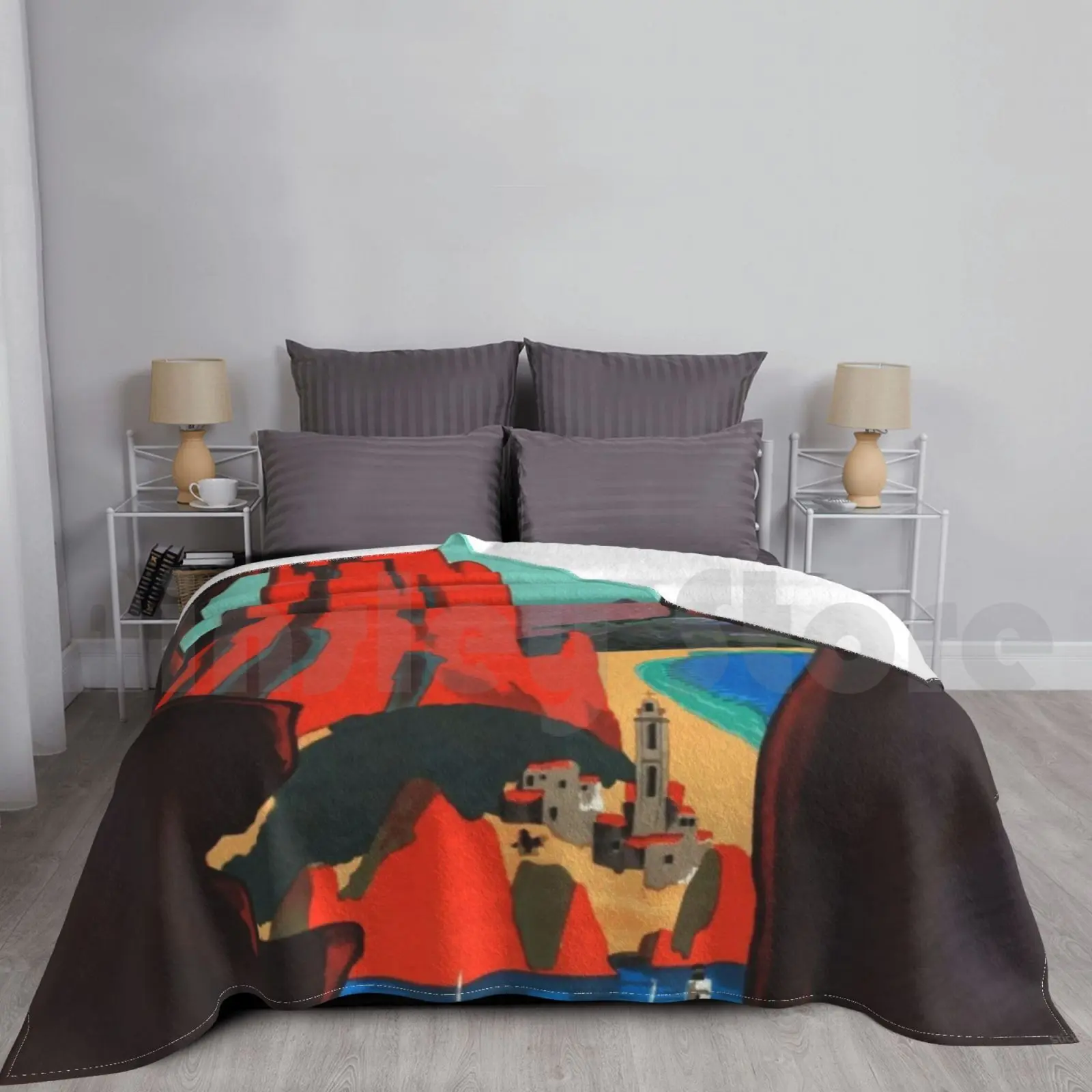 Винтажный постер для путешествий на заказ одеяло из Франции франкрейха Корсики