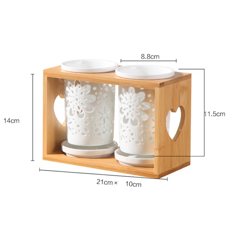 Wood Ceramic Chopsticks Bucket Double Cylinder Storage Rack Tableware Box Kitchen | Дом и сад