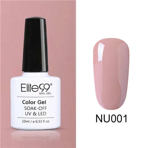 NU001 Elite99 Гель-лак Набор UV Vernis Полупостоянный праймер верхнее покрытие 10 мл телесный гель лак для ногтей, маникюр гель лак PolishesNails - Цвет: NU001