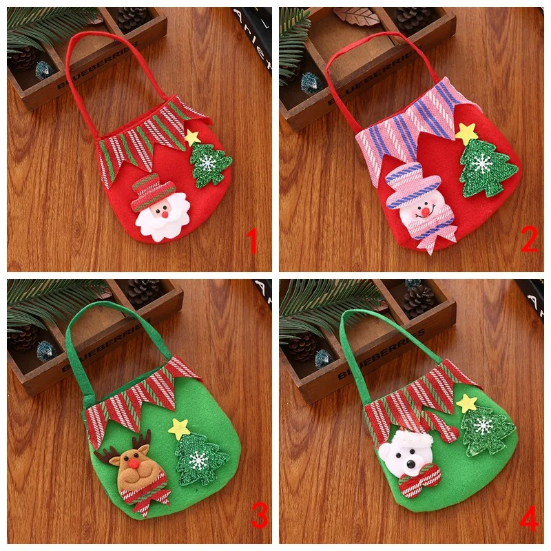 Портативная Рождественская сумка-тоут для конфет с 3D мультяшными куклами