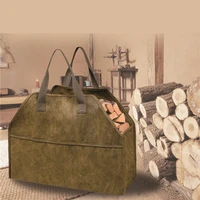 brand new thickened canvas firewood carrier portable heavy duty tote large capacity storage bag for outdoor camping picnic