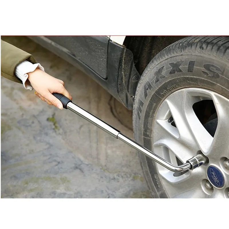 

Universal Telescoping Wheel Wrench Wheel Lug Spanner With Sockets Adaptors 17/19 and 21/23mm Repair Tools