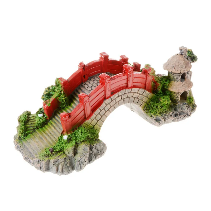 

Saim Aquarium Fish Tank Decorations Red Artificial Resin Arch Bridge Decoration Aquarium Arch Bridge Pet Supplies Home Ornaments