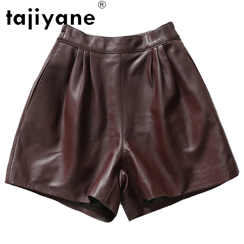 Tajiyane Women's Shorts Real Sheepskin Shorts Female Genuine Leather Trousers Woman Cloth Womenswear spodenki damskie TN2355