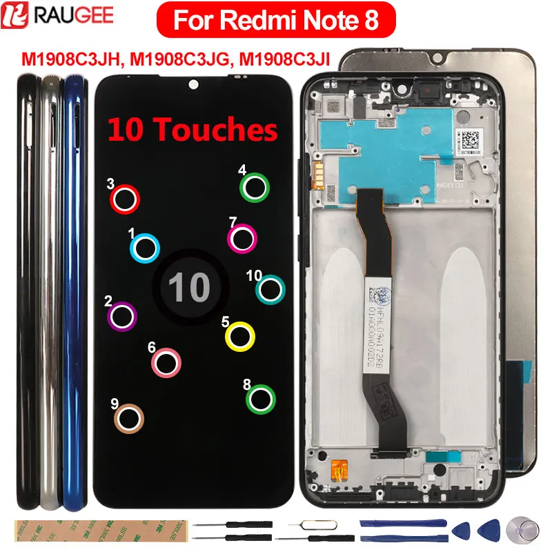 ЖК-дисплей 6 3 дюймов для Xiaomi Redmi Note 8 10 сенсорных экранов дигитайзер замена 100%
