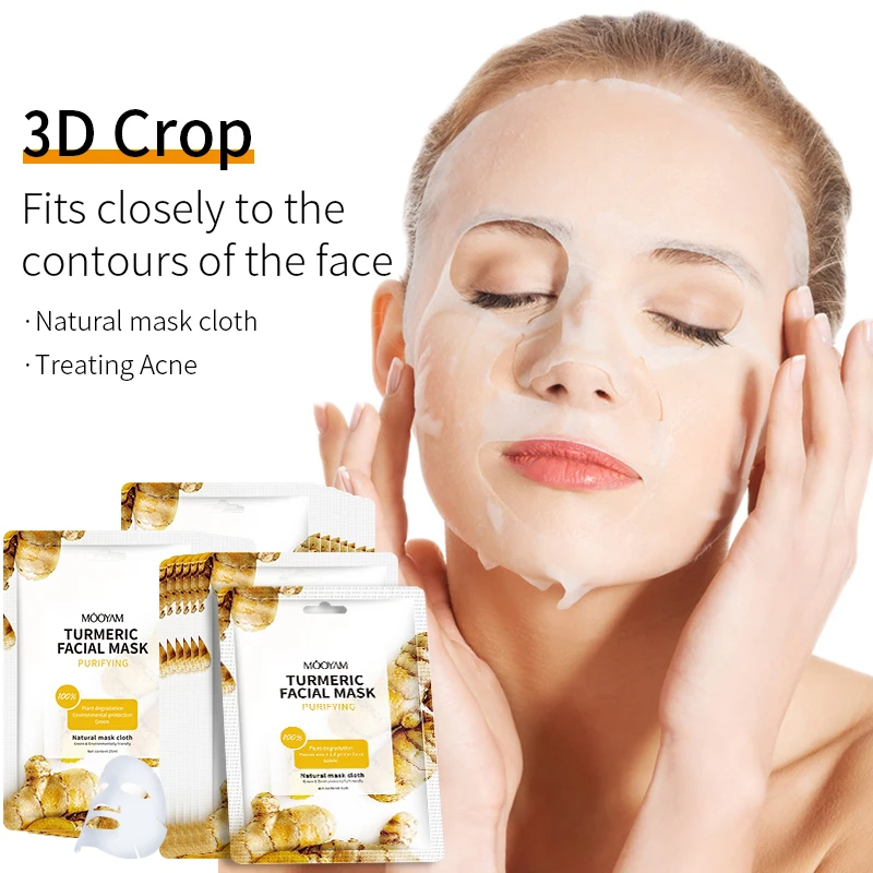 

Маска-куркума против отбеливания акне, маска для лица с фирменным брендом, маска для ухода за кожей лица, 10 шт.