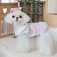 handmade luxury dog clothes dress for small dog puppy doggie skirt cute free shipping pet costumes teddy yorkie maltese poodle
