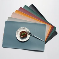 nordic style pu leather coaster waterproof heat insulation table mats hotel home western placemats kitchen accessorie