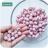 100pc food grade teething beads 15mm silicone beads pearl silicone diy baby crib mobile toys tiny rod baby teether baby product