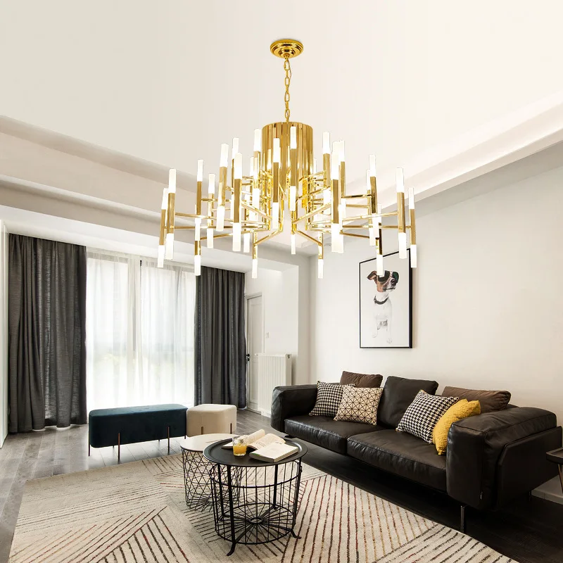 Постмодернистская железная акриловая Люстра для гостиной выставочного зала