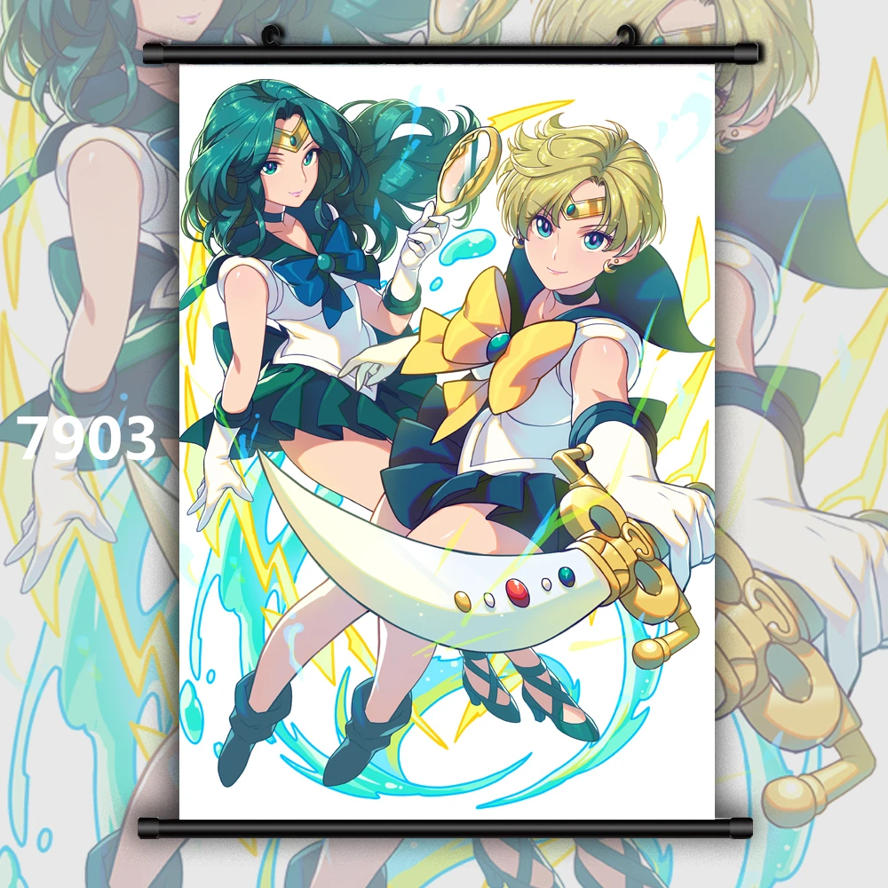 7903 Сейлор Мун Кристалл Chibiusa Kaiou Michiru Рей Хино Луна Tsukino Usagi Tenou Haruka Аниме Манга плакат в рулоне - Цвет: 7903