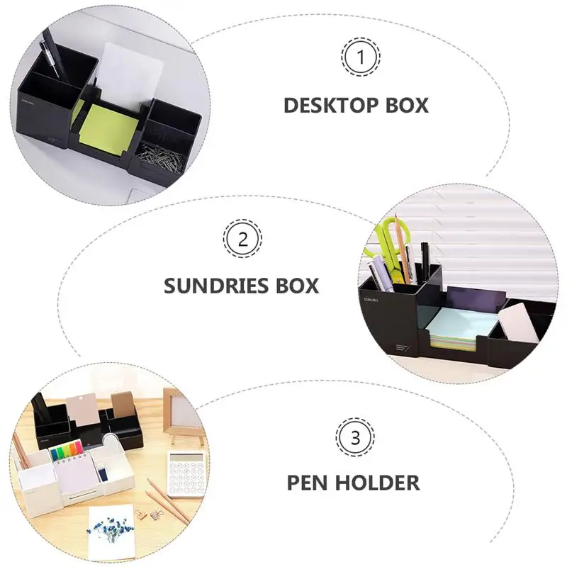 

1pc Creative Pen Holder Storage Box Office Supply Practical Desktop Storage Box