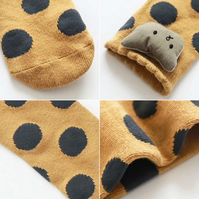 Детская вещь в горошек для девочки узор длинные хлопковые носки вечерние детские