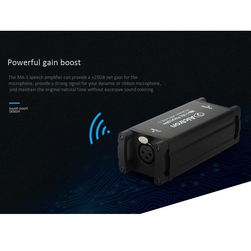 

Alctron MA-1 Microphone Amplifier Dynamic/Passive Aluminum Microphone Preamplifier Net Gain Boost
