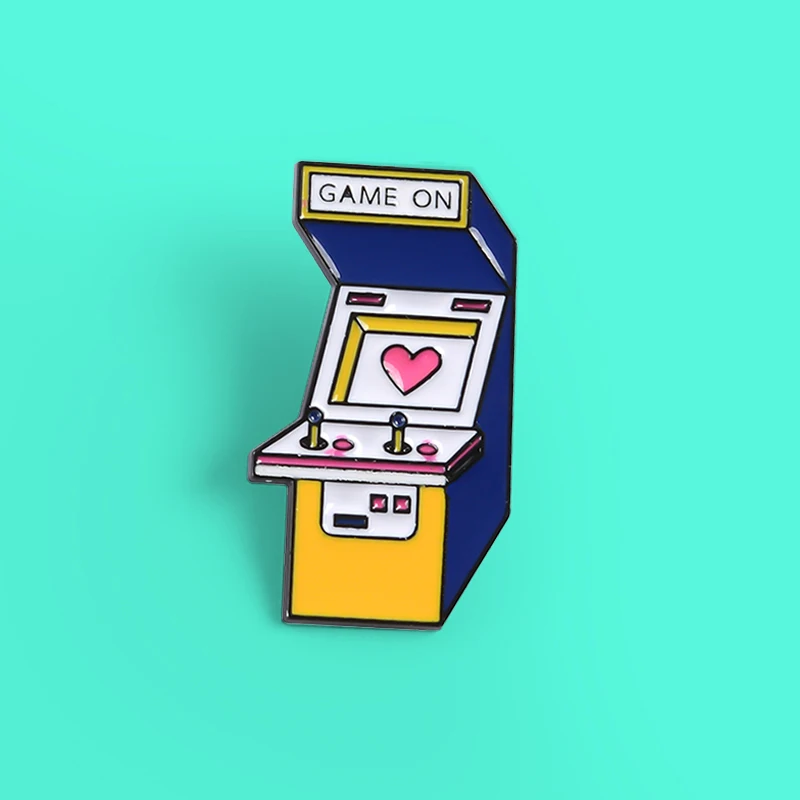 Винтажная игра машина Pin на! Броши Эмаль игровой автомат консоль значок на
