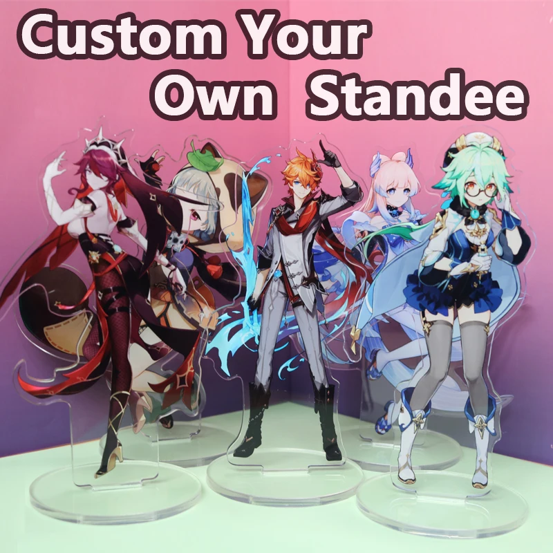 Anime Figure Genshin Impact Clear Custom acrilico Stand modello Plate Desk Decor portachiavi con segno in piedi per i regali dei fan