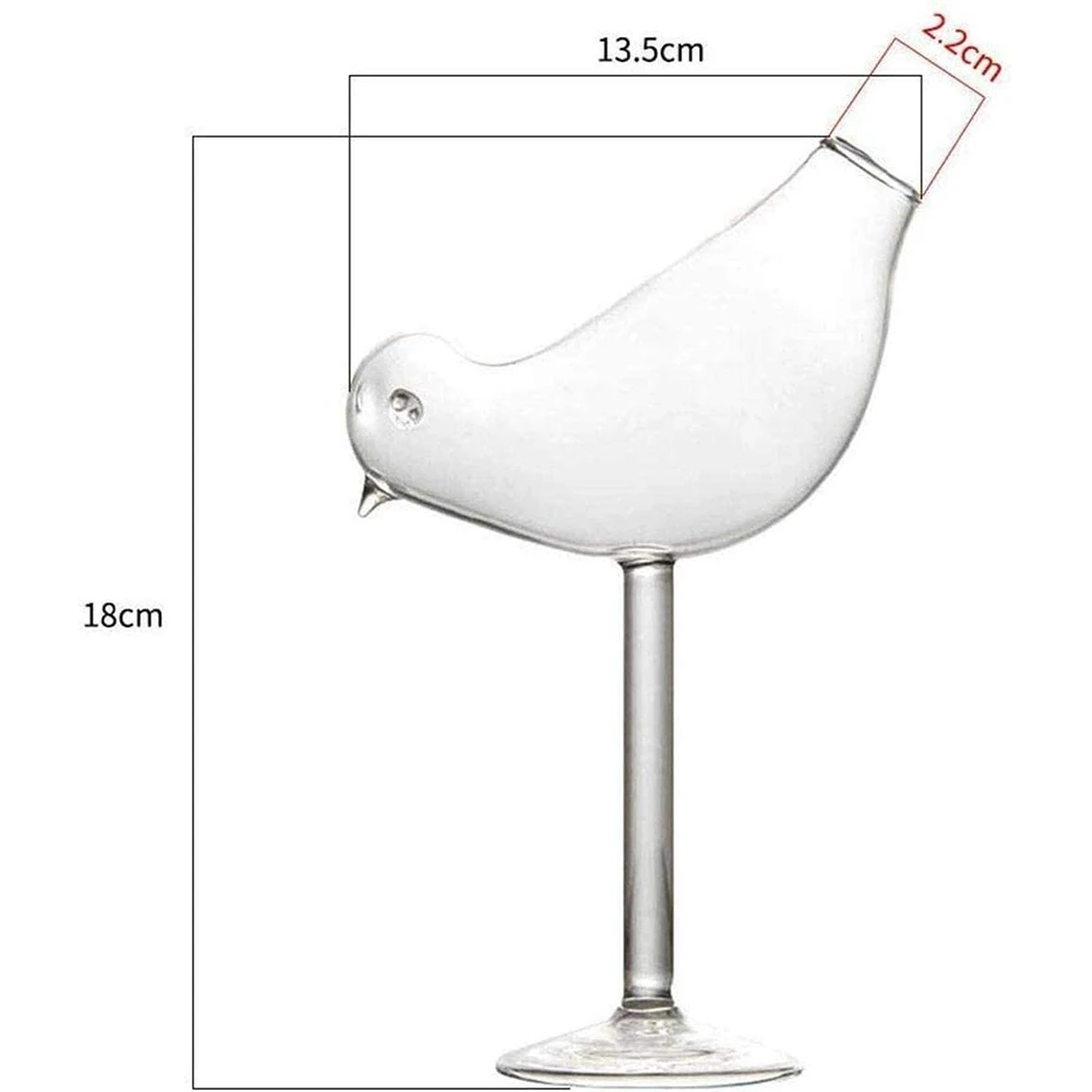

Glass Goblet Transparent Glass Cup Decorative Bird Shape Cocktail Glass For Home Bar Restaurant
