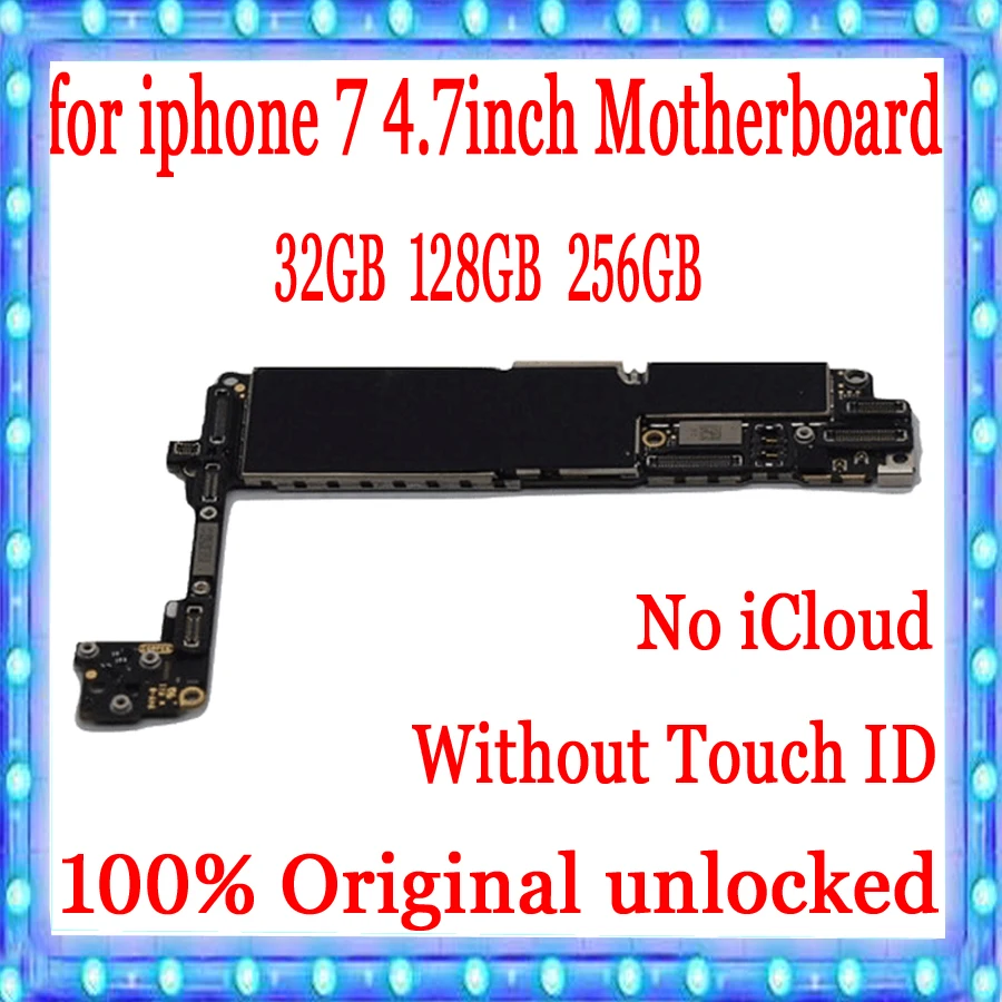 Фабрика разблокирован для iphone 7 материнская плата без сканера отпечатков пальцев
