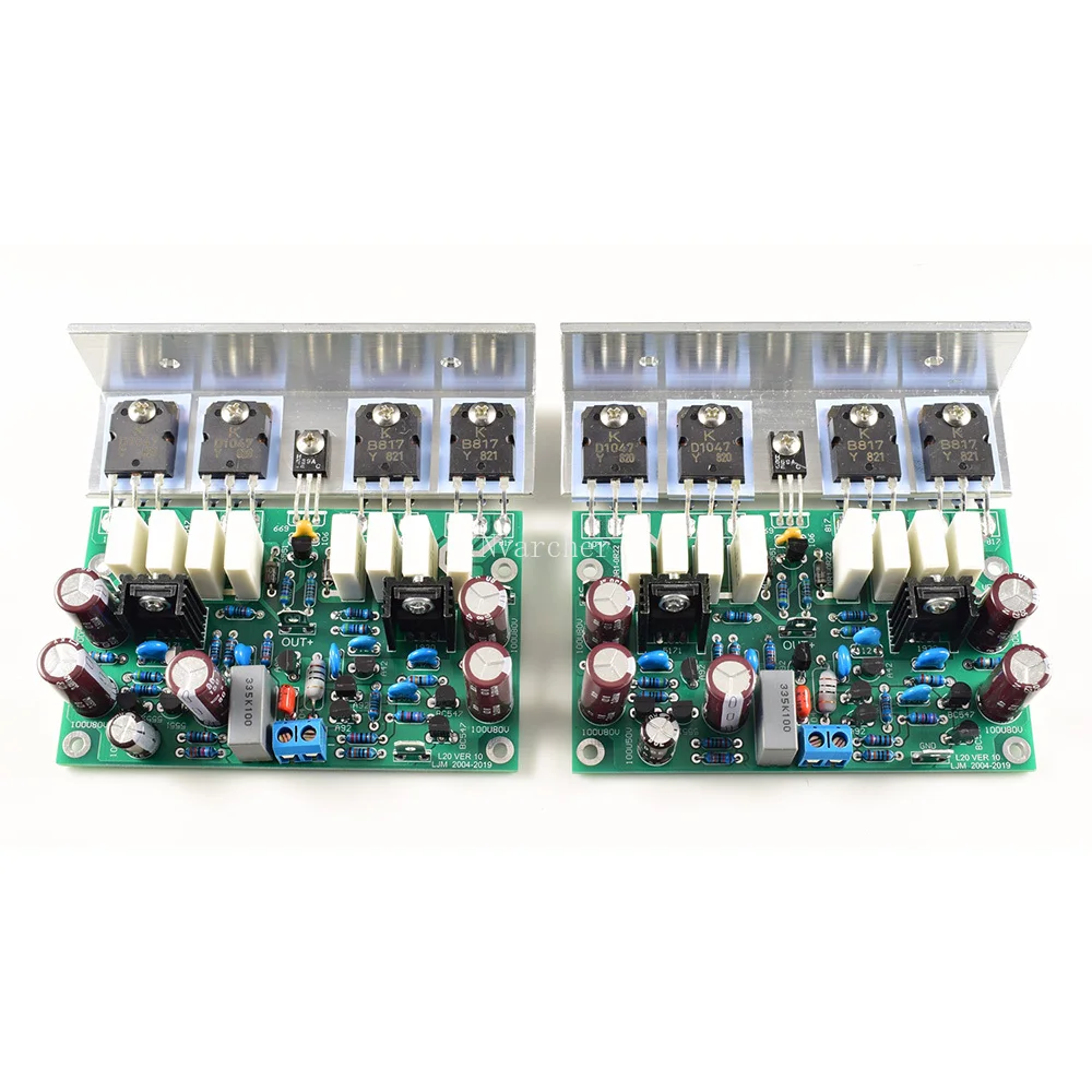 Nvarcher  2pcs HI-END L20 VER 10 Stereo Power Amplifier Finished Board 200W 8R With Angle Aluminum