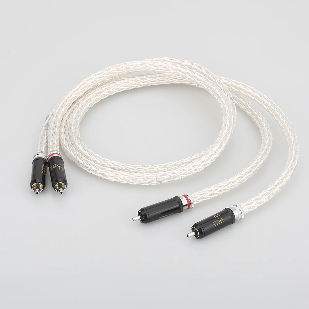 Hi-End 8AG посеребренный OCC 16 жил аудио кабель с WBT RCA Штекер HIFI 2RCA к | Электроника