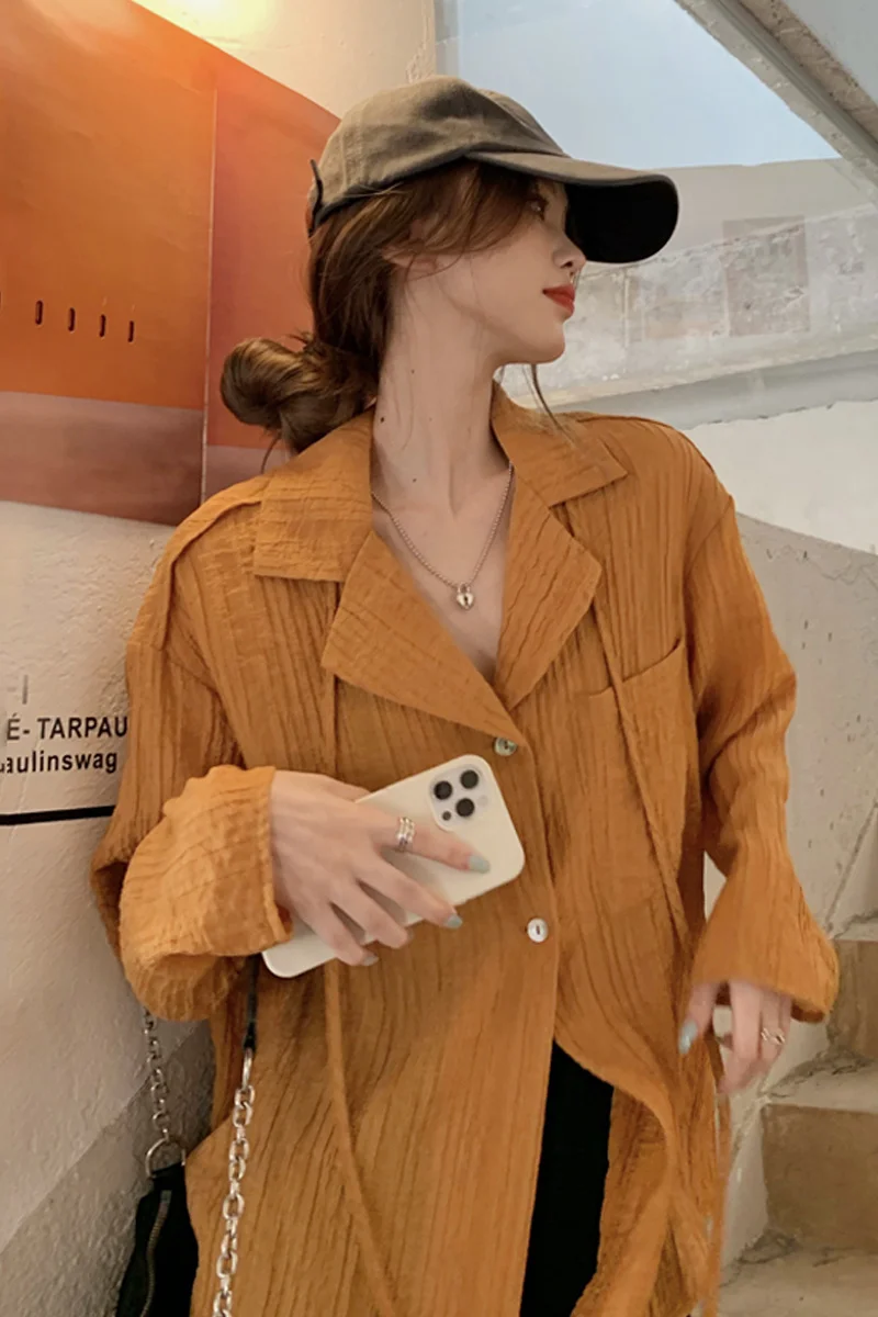 Солнцезащитная рубашка пальто женская дизайнерская весна и осень 2021 Новый Топ с