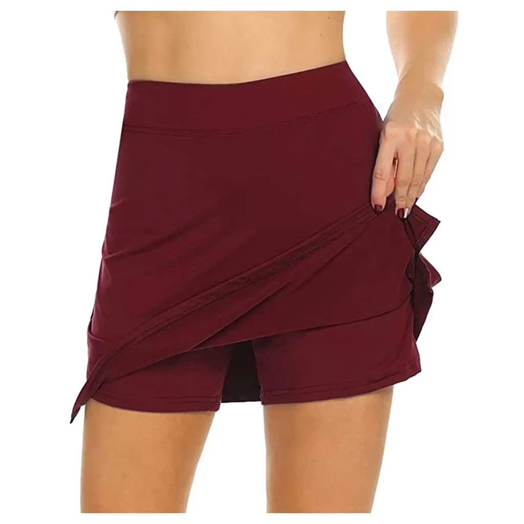 

Fashion Skirts Womens Active Performance Skort Lightweight Skirt for Running Tennis Golf Sport Mini Skirt faldas mujer moda