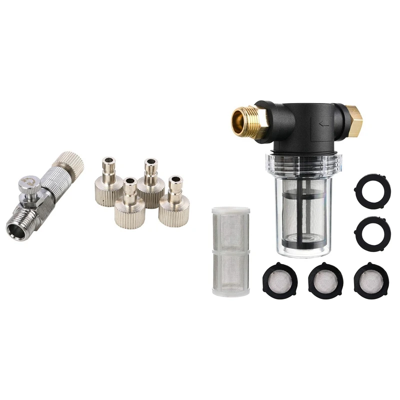 

Airbrush Quick Disconnect Coupler Release Fitting Adjustment Valve Adapter With Garden Hose Filter