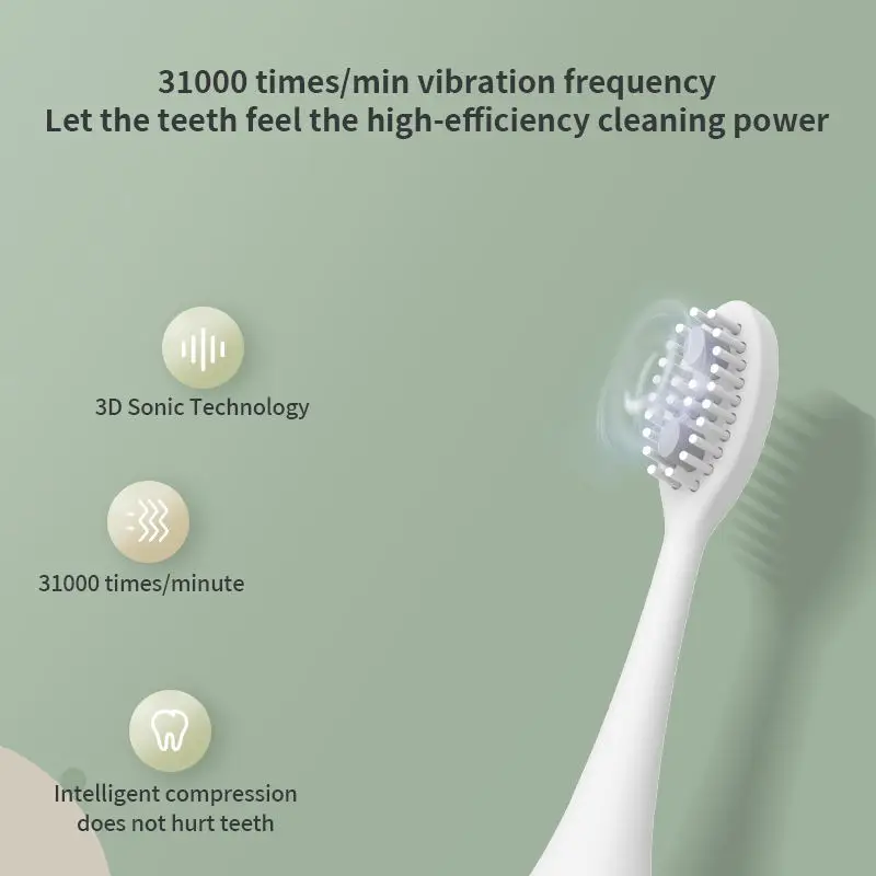 Uofenna M1 Electric Toothbrush Comfortable Adult Sonic Cleaning Oral Whitening Teeth IPX7 Waterproof Home Travel Only | Бытовая техника