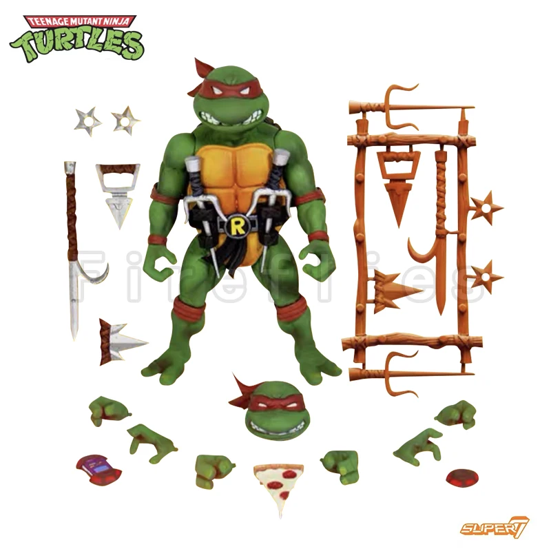 

7inches Super7 Turtles Action Figure Wave 1 Ultimates Raphael Anime Movie Model For Gift Free Shipping