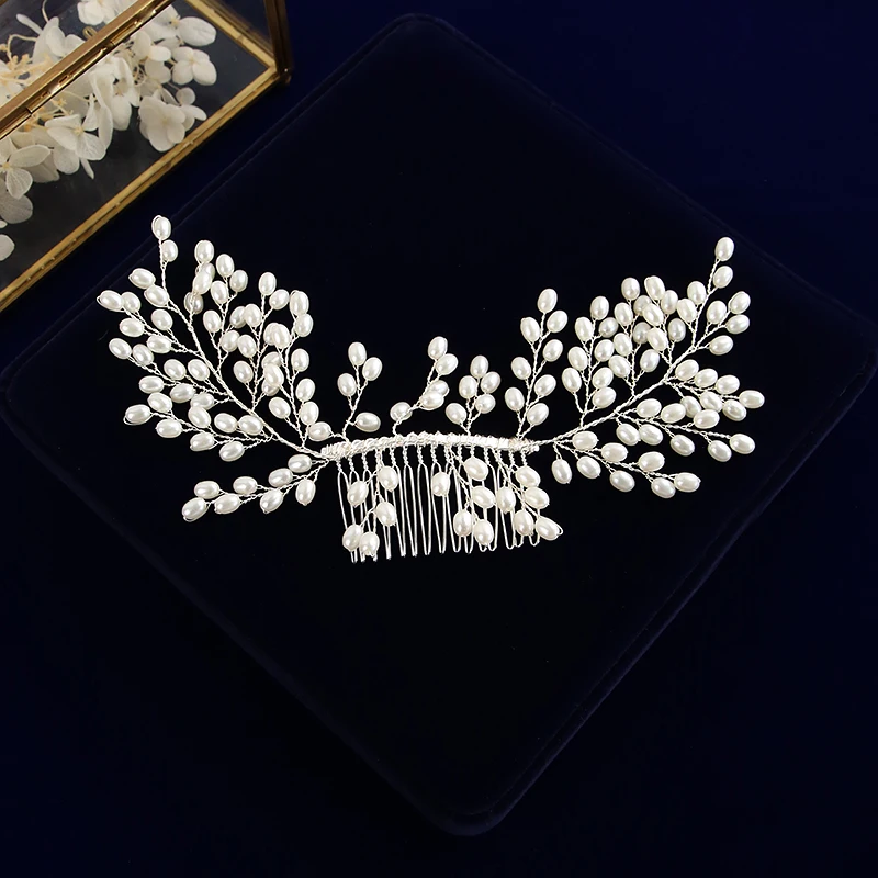 Full Handmade Brides Freshwater Pearls Hair Combs Hairbands Wedding Accessory | Украшения и аксессуары