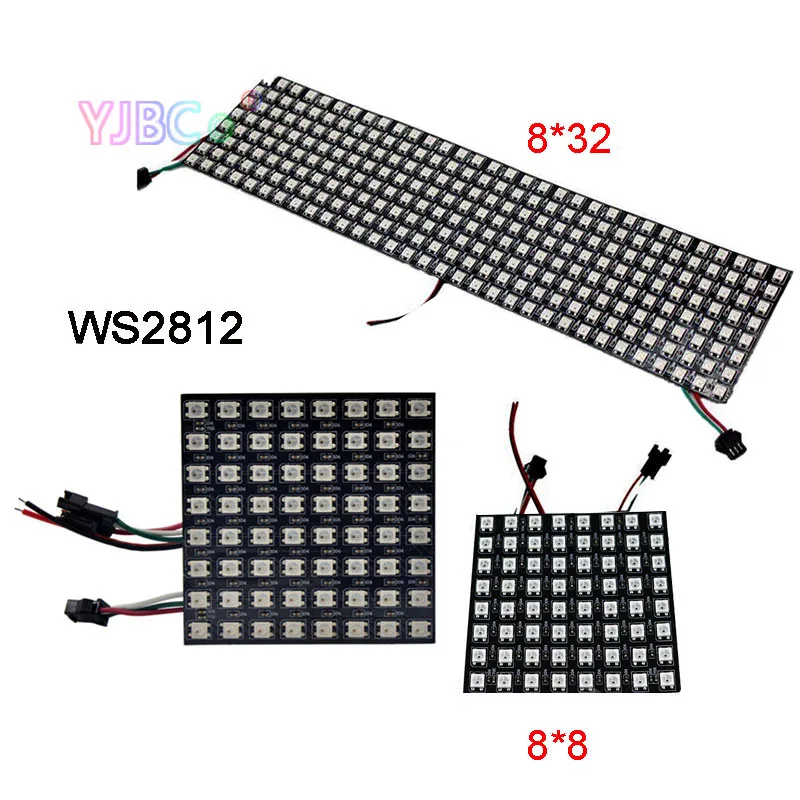 

WS2812B RGB Digital display Panel Screen 8*8/16*16/8*32 256 Pixels DC5V Full Color Programmed ssable 5050 RGB LED Strip Screen