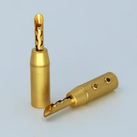 12pcs rhodium silver plated gold plated z type banana plug hifi speaker banana plug male connector