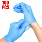 100 шт., одноразовые нитриловые перчатки, водонепроницаемые