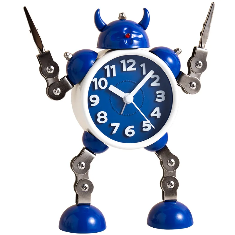 

Nordic Creative Personality Metal Robot Alarm Clock Small Ornaments Home