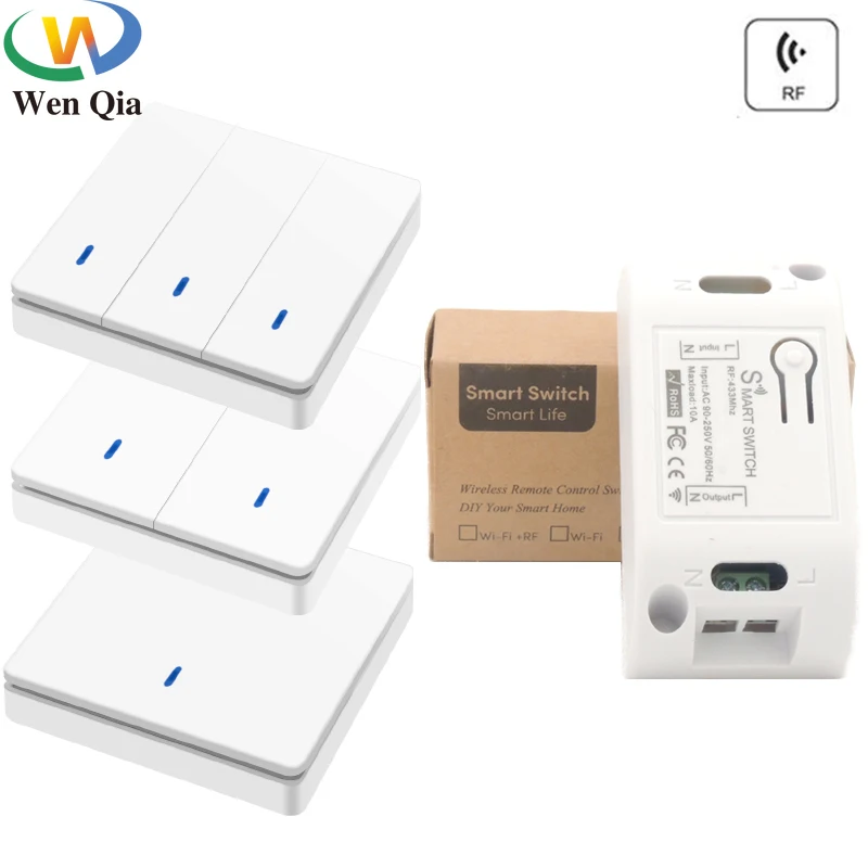

Wireless lighting switch RF 433Mhz AC 110V 220V 1CH Receiver Universal Push Button Switch for CeliingRoom Bedroom Kitchen Lamp